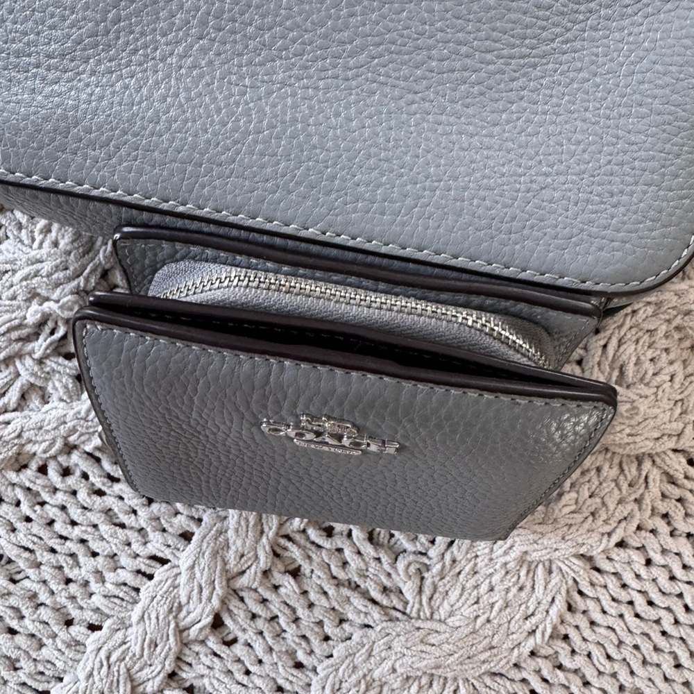 Coach Pebble Leather Crossbody Bag and Wallet in Gray - Picture 8 of 8